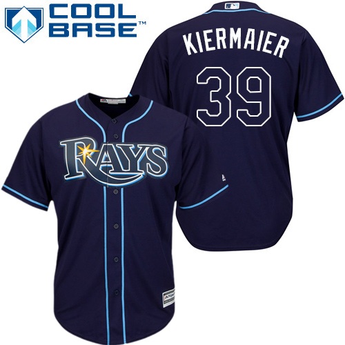 Rays #39 Kevin Kiermaier Dark Blue New Cool Base Stitched MLB Jersey - Click Image to Close